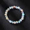 1 Piece Aura Quartz and Ocean Sediment Beaded Bracelet - Unisex - Homeopathic Crystal Jewelry - Brings Abundance - Prosperity