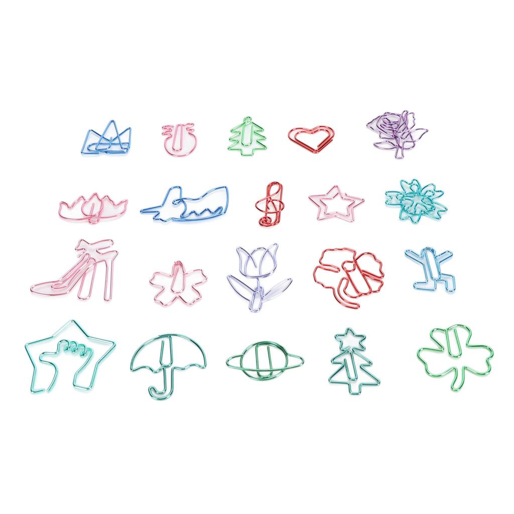 100 Counts Animal Shaped Paperclips Coated Assorted Color Cute Shaped Bookmark Paper Clips for Stude