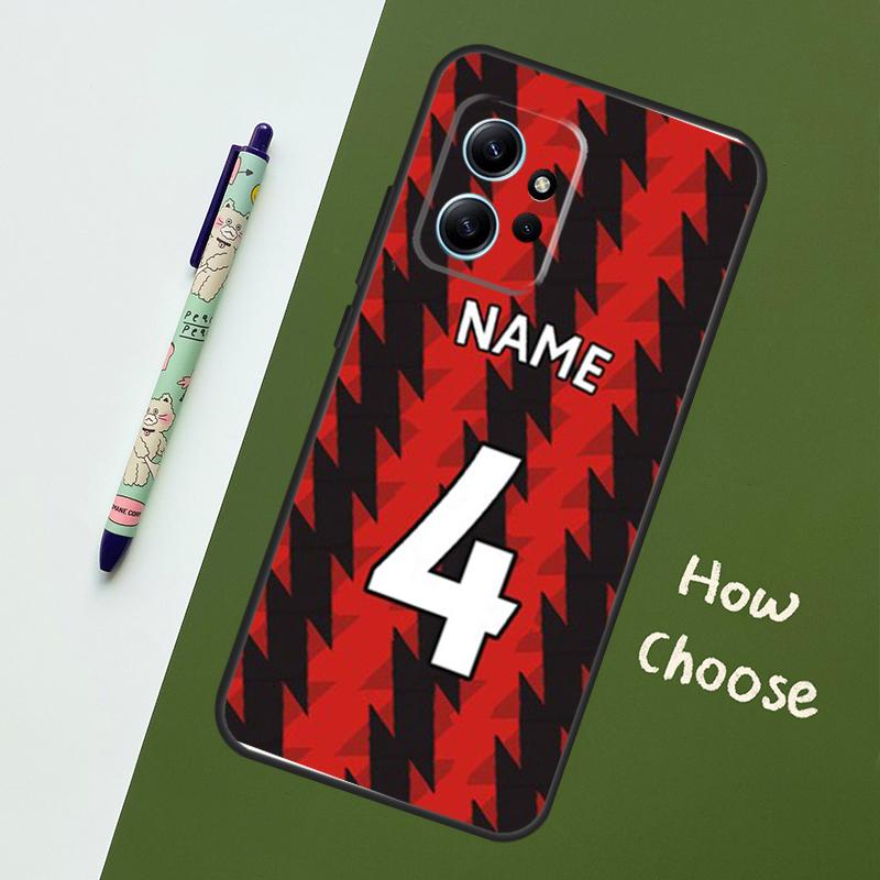 

Чехол с индивидуальным номером и именем футболиста для Xiaomi Redmi Note 11 12 10 Pro 8 9 Note 12S 11S 9S 10S Redmi 12C 9C 10C 12 Redmi Note 12 Pro 5G