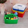6Pcs/Set Stackable Plastic Storage Organizer with Handles Divided Basket Bin  Arts Crafts