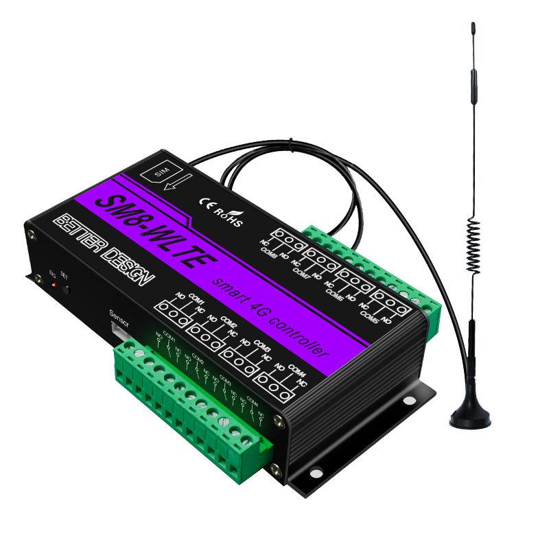 SM8-WLTE-EU 4G Eight-Way Mobile Phone-Controlled Temperature & Humidity Alarm with Remote SMS/App/Web Control