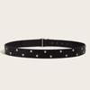 Classical Black Waistband Adjustable Belt With Star Rivets Studded For Women Daily Wear And Outdoor Activity