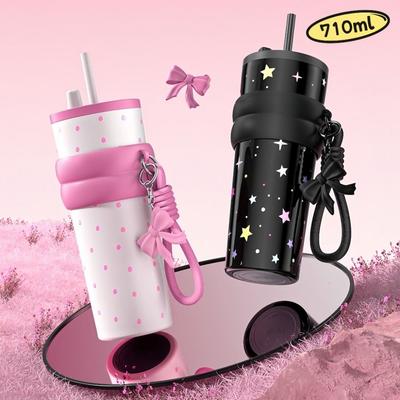 Durable 710ML Vacuum Cup Insulation Or Cooling With Lifting Rope Insulated Cup High-Capacity Thermal Mug for Boys and Girls