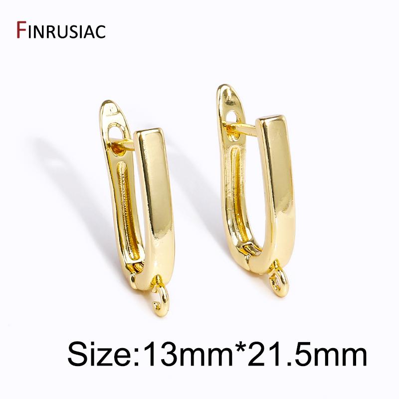 

18K Gold Plated Brass Fastener Earrings Hooks Clasps,Earring fixtures,Shvenzy Earwire For DIY Handmade Earrings Making Findings 1 Pair