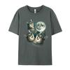 Funny Cat Three Cat Moon 3 Wolfs New Coming Man Tshirts Casual Tops Tees Cotton Fabric Birthday Luxury Designer T-Shirts