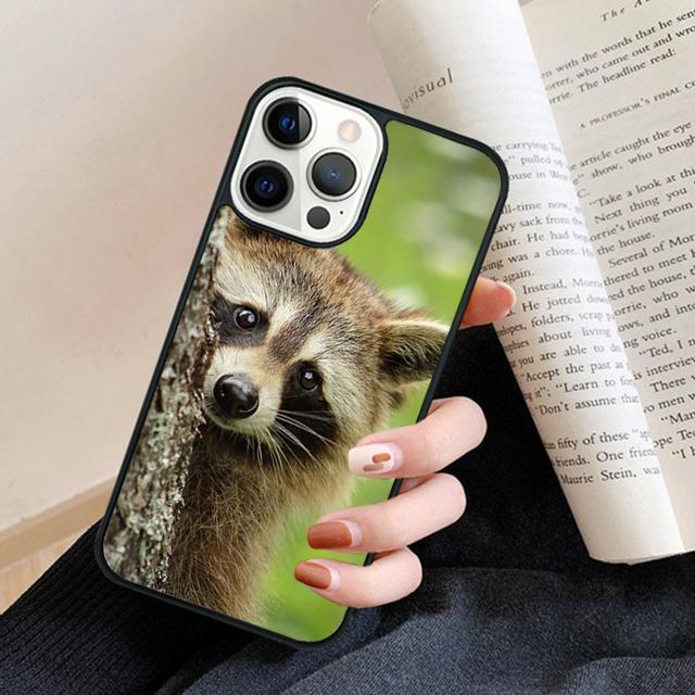 Kawaii Baby Raccoons Racoons Phone Case Back Cover for iPhone 17 Air 16 15 14 13 11 12 Pro Max Plus Fundas Coque