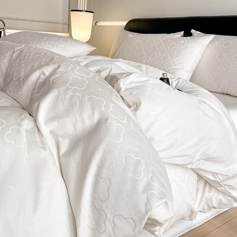 Luxury Jacquard Cotton 60s Sateen Bedding Set: Duvet Cover & Sheets