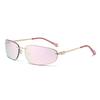 Oval rimless high-end retro sunglasses