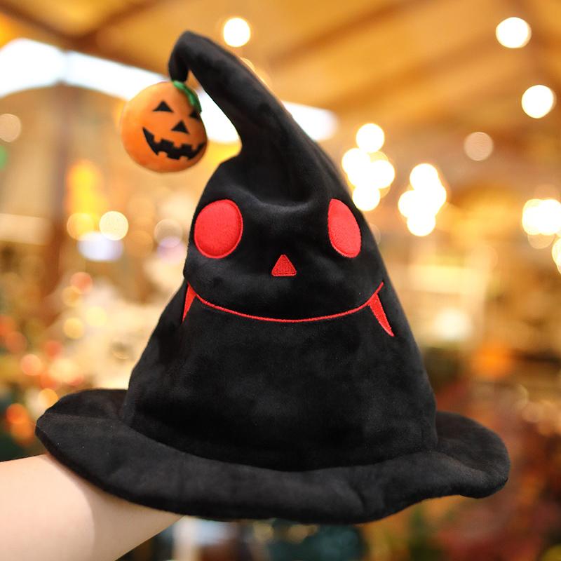 Fun Ideas Halloween Pumpkin Stuffed Hat Halloween Song Glow Demon Hat Stuffed Toy Holiday Gift for Boys and Girls Trick or Treat