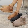 Foreign trade large size new 2025 autumn and winter snow boots women's warm solid color large size elastic band thick sole short cotton shoes batch