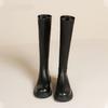 New Elastic Thin Boots Fashionable Thick-soled Knight Boots Rear Zipper Long Boots Slim High Boots