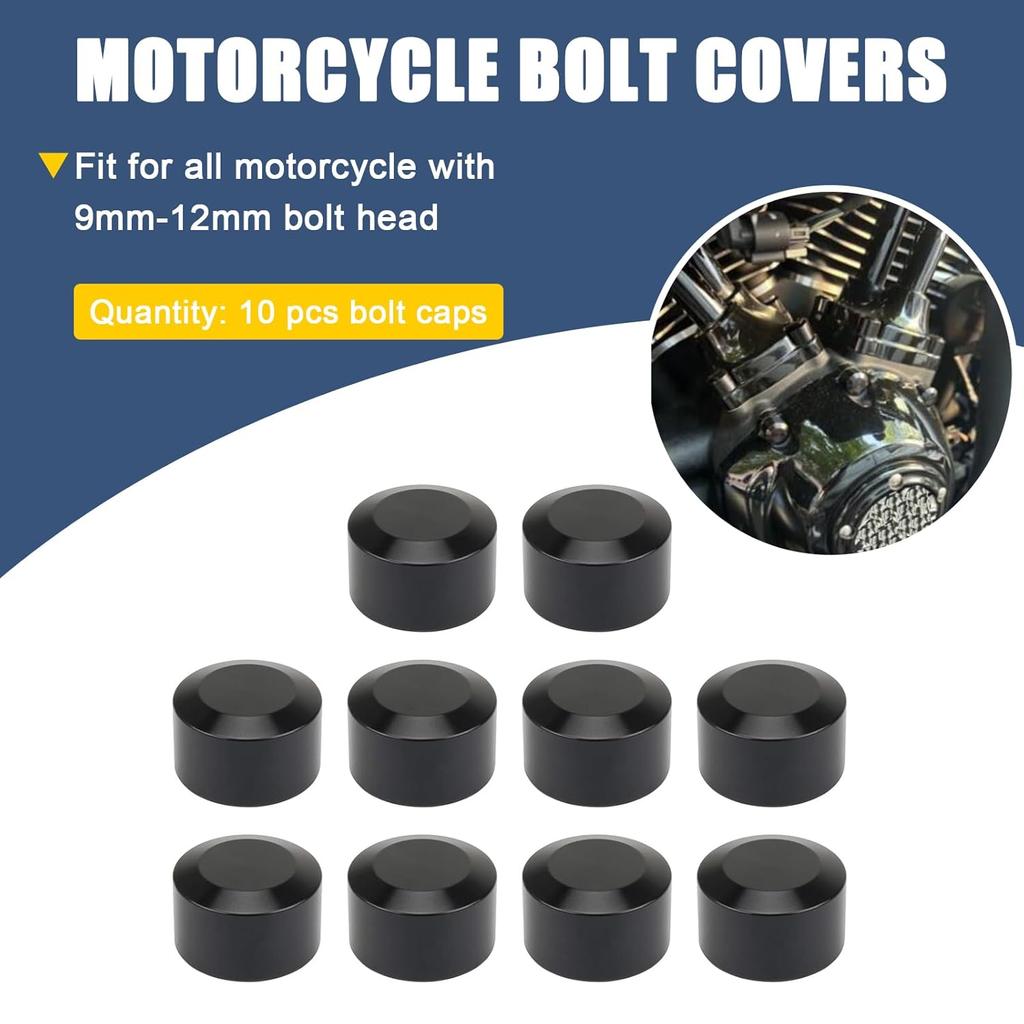 Motorcycle Bolt Covers Bolt Head Toppers Engine Caps Kit fit for Harley Touring Road King Street Glide Road Glide Electra Glide Sportster 883 Dyna