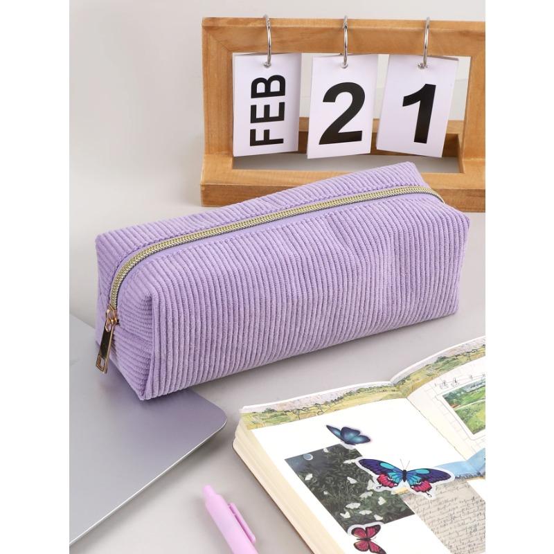 1pc Pencil Case Solid Color Pencil Case School Supplies Large Capacity Pencil Case Stationery Bag Pencil Case School Pencil Case