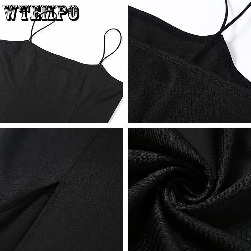 WTEMPO Dámské dlouhé šaty bez rukávů červeno-černé klubové párty jaro léto základní bodycon pružné slim jednobarevné s bočním rozparkem