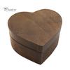 Ring Storage Box Jewelry Heart-Shaped Walnut Wood with Engagement Velvet Padding Smooth Polished Surface Weddings Proposals Case Multi-purpose