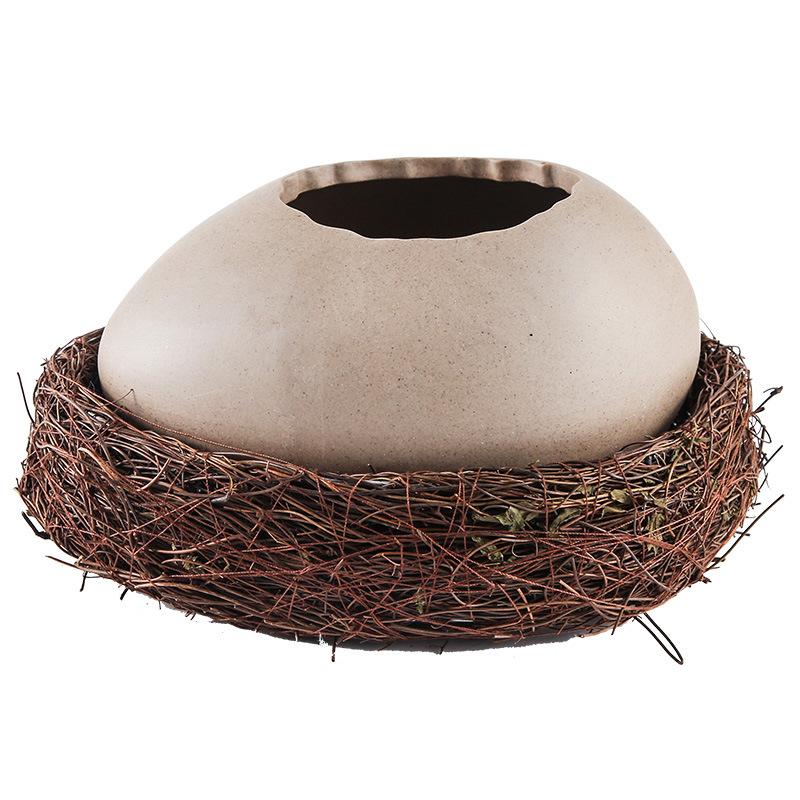 

Creative Bird s Nest Ornaments Dessert Bowl Eggshell Shaped Ceramic Bowl Cold Drink Barbecue Restaurant Decor Tableware M