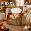 1pc Traditional Dutch Rural Tissue Box - Harvest Napkin Dispenser,available Made of Durable Polyester, Decorated with Windmill Countryside Crop, Suita