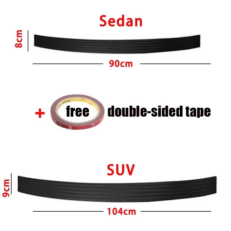 Car Trunk Rear Paint Protector Guard Plate Rubber Car Rear Bumper Trim Anti-Scratch Protection Sticker Strip Black Accessories