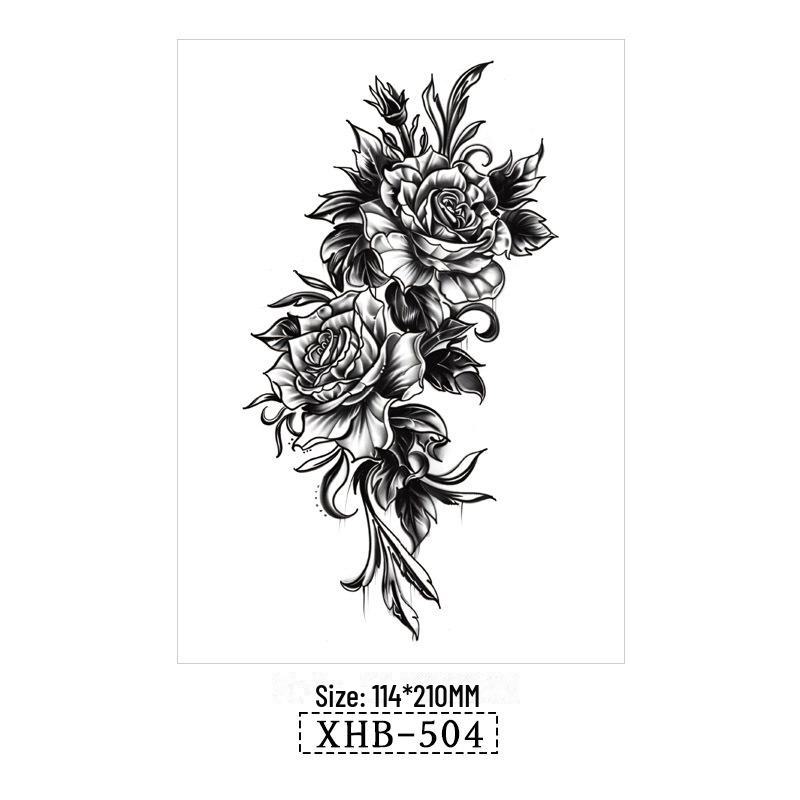 Vattentäta Svarta Djur Halvarm Tatuering Klistermärken