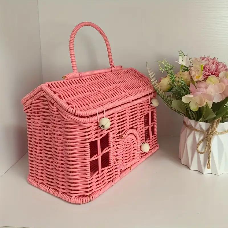 Halloween Storage Basket - Woven Rattan Style Organizer with Lid for Home & Shelf Decor. Durable & Creative!