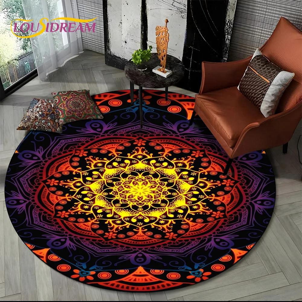 3D Mandala Meditation Nature Spirit Yoga Bohemia  Round Carpet Rug for Living Room Bedroom Child Decor,Pet Area Rug Non-slip Mat