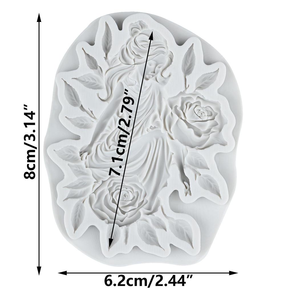 Rose Mädchen Silikonform Blume Fee Fondantformen Kuchen Dekorationswerkzeuge Cupcake Topper Süßigkeiten Zuckerhandwerk Gum Paste Polymer Clay