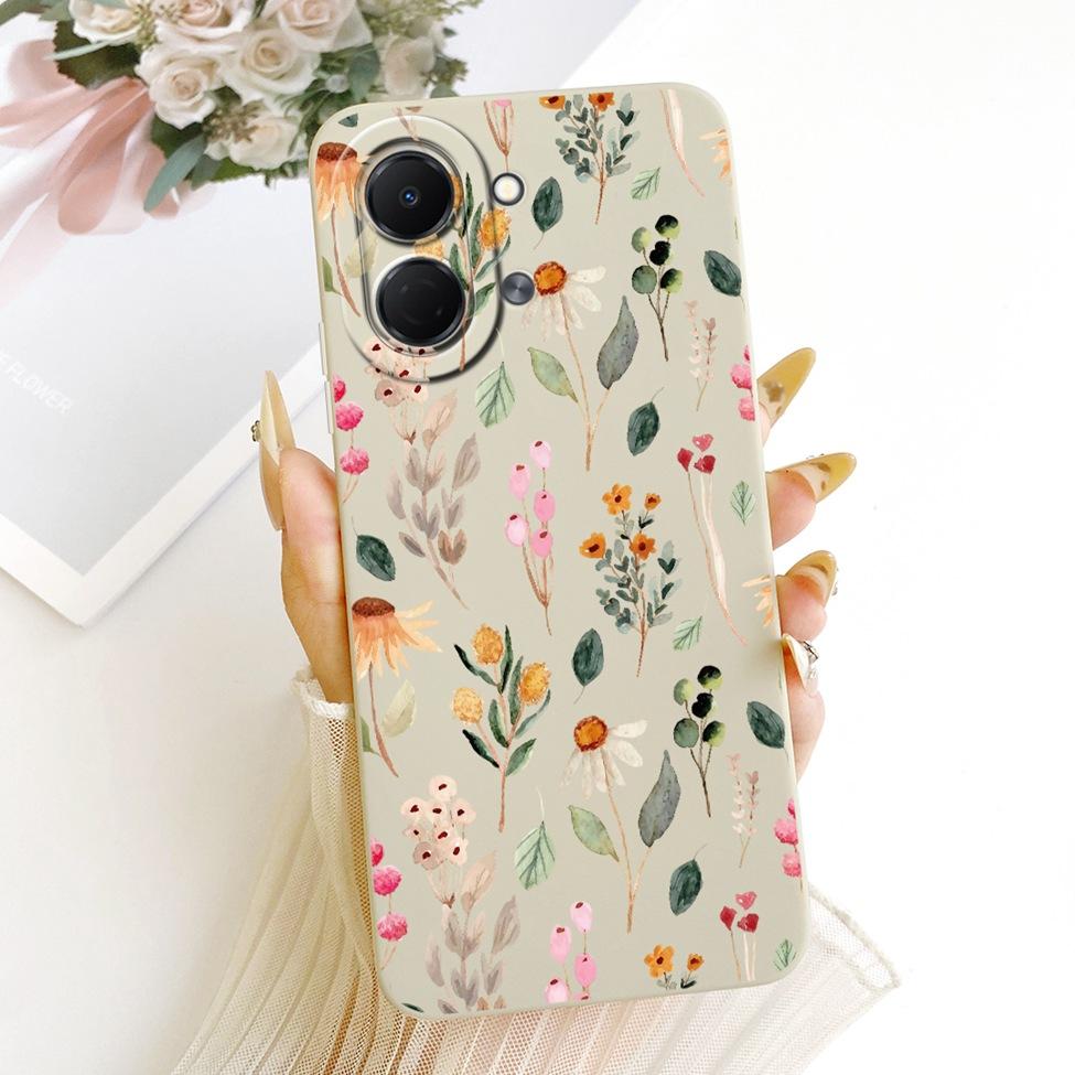 Phone Case For Tecno Spark Go 3 KN3 Cover For Techno Spark Go 3 Casing Aesthetic Luxury Fashion Flowers Kawaii Cute Painted