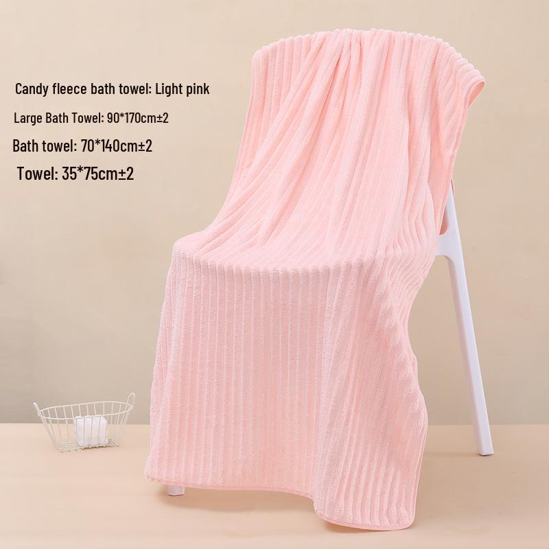Coral Fleece Quick-Dry Large Bath Towel: Absorbent, Thickened Pineapple Grid Design for Beach, Swimming, or Beauty Salon.