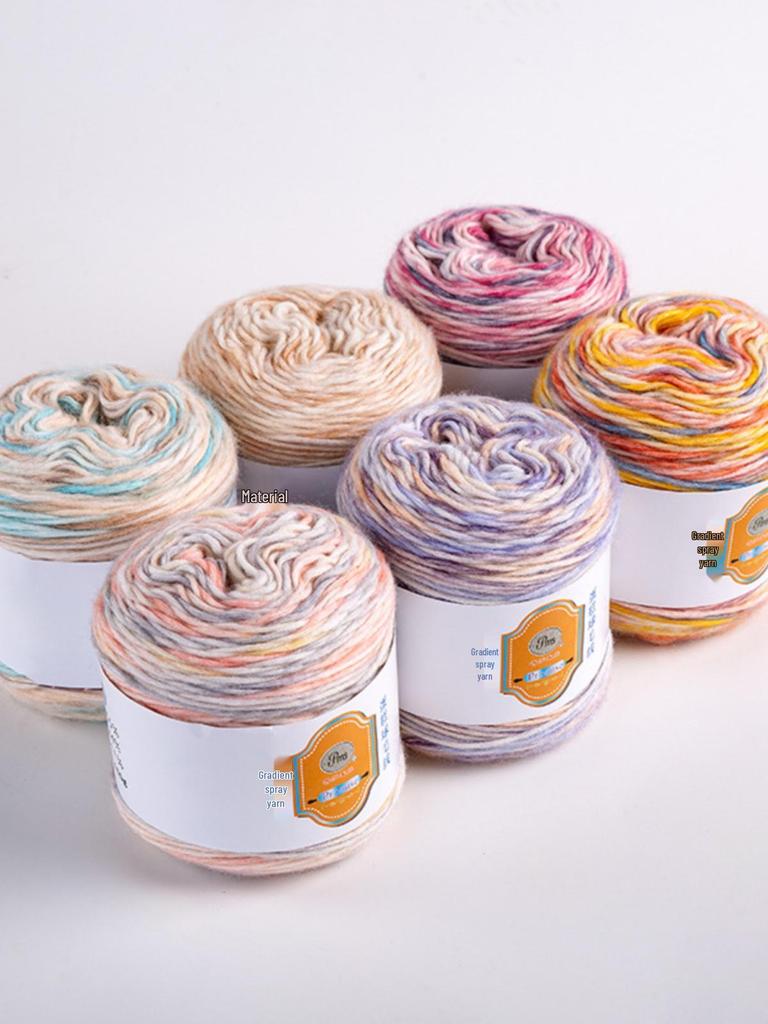 Hand-Dyed Rainbow Flock Yarn for DIY Knitting – Perfect for Scarves, Hats & Sweaters