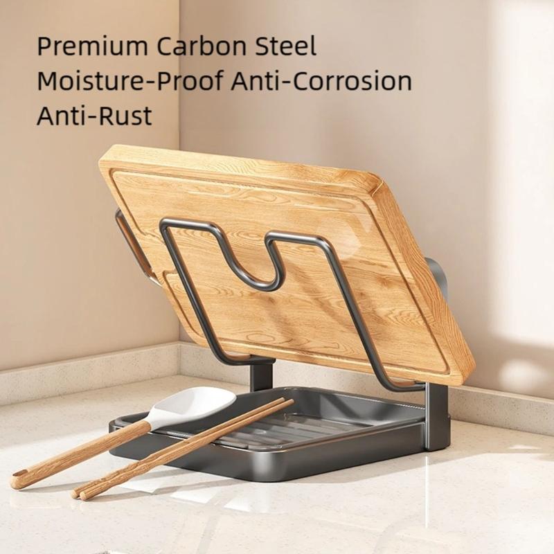 Double Deck Kitchen Organizers for Pot Covers and Cutting Boards with Suction Base for Easy Setups and Space Saving