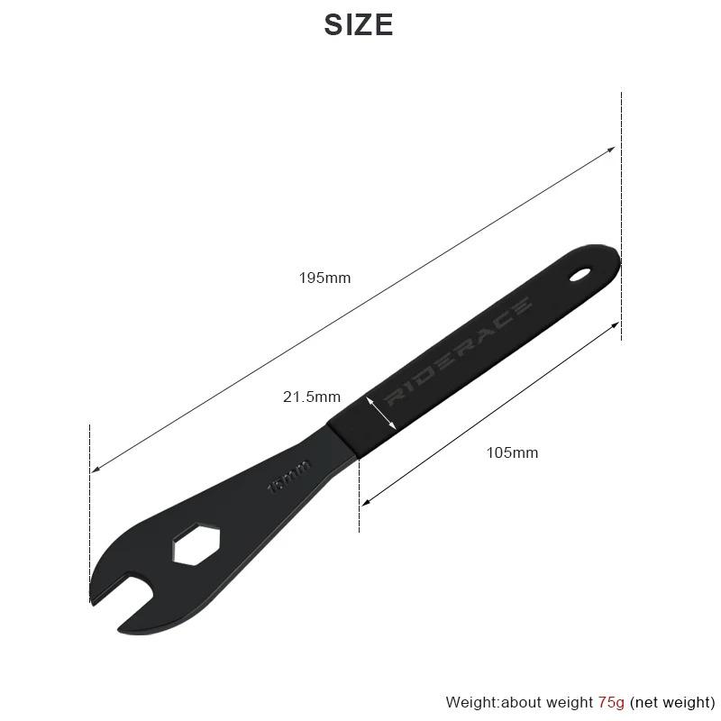Bicycle Pedal Wrench 15mm Durable For MTB Mountain Bike Hubs Install Remover Removal Spanner Road Cycling Repair Tools