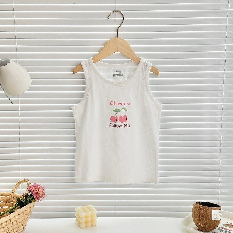 Boys pure cotton vest summer children's mesh hurdle girl baby sling little boy summer middle and older children's vest