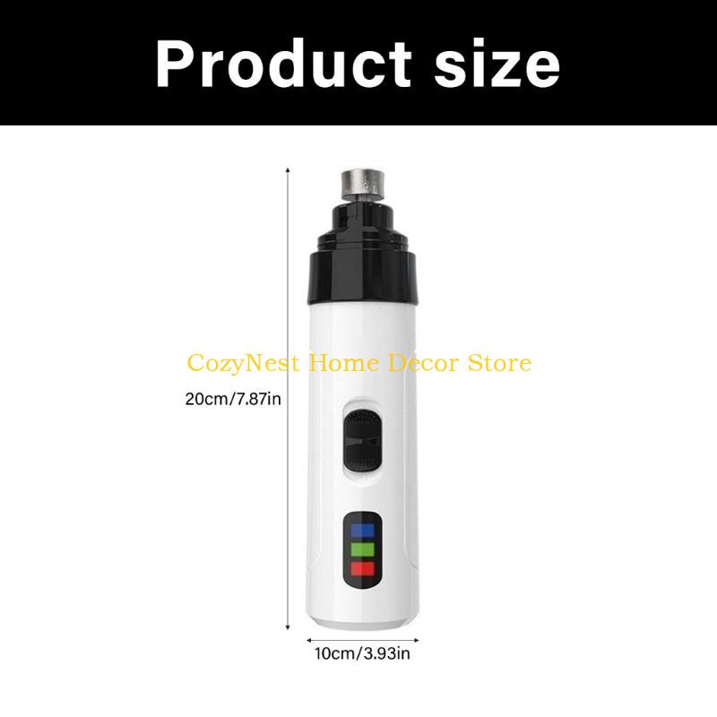 92MF USB Rechargeable Pet Grinder For Dog Cats LED Trimmer Quiet Motor Grooming Tool for Small Animal Home Use