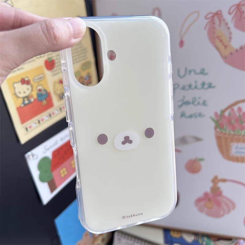 Giappone Coreano Stile INS Orso Carino e Rilassato Custodia per Telefono per iPhone 16 15 14 13 12 11 Pro Max XR XS 7 8 Plus MINI Y2K Copertura Fortunata