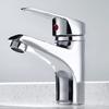 Chrome Bathroom Basin Faucet Single Hole Deck Mount Mixer Faucet Kitchen Sink Hot and Cold Water Faucet with G1/2 Hose