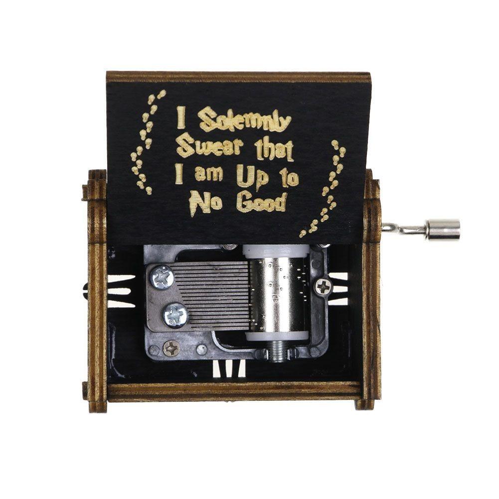 Black Potter Harry Music Box Engraved Wooden Music Box Interesting Toy Xmas Gift