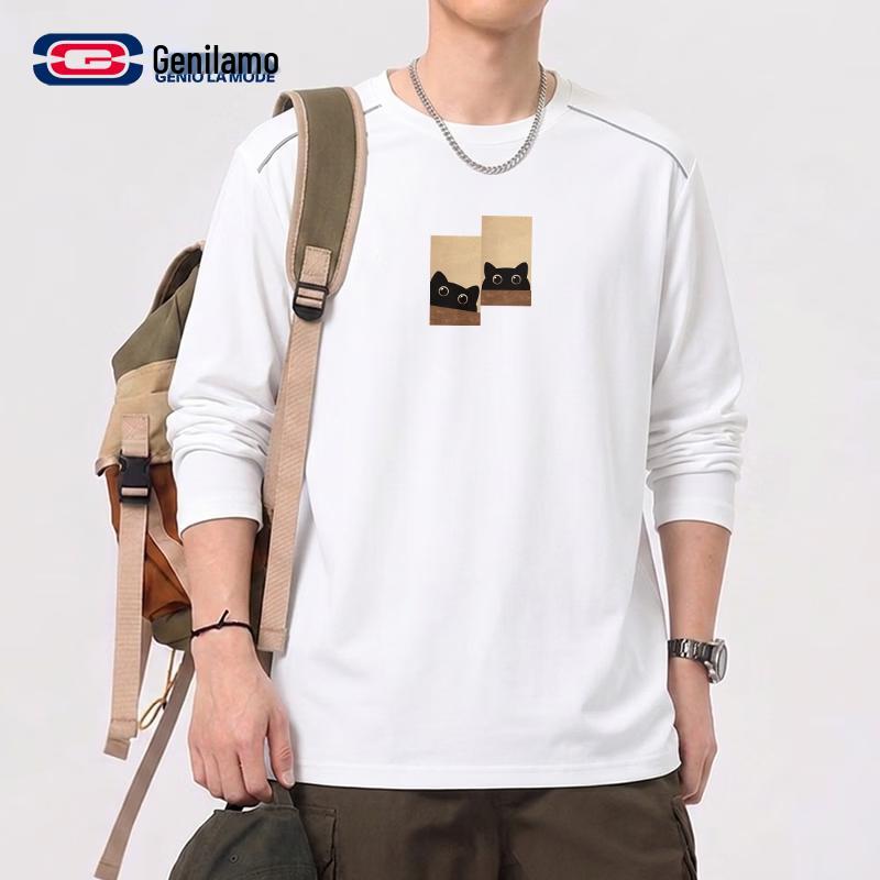 GENIOLAMODE Men's Quick-Dry Colorblock Long Sleeve T-Shirt