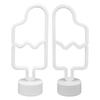 LED Neon Lamp Cute Ice Cream Neon Sign Light with Base Baby s Room Bar Party Decoration Warm LightPink Light