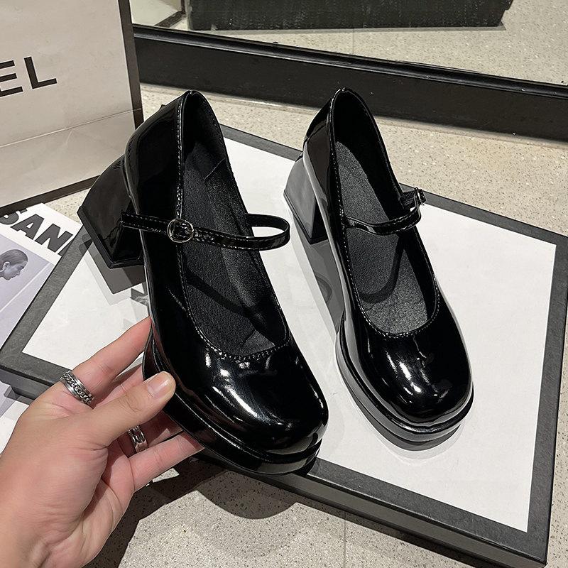 Лето Осень Женские Туфли Лолита на высоком каблуке Туфли Мэри Джейн на толстой подошве — фото 6