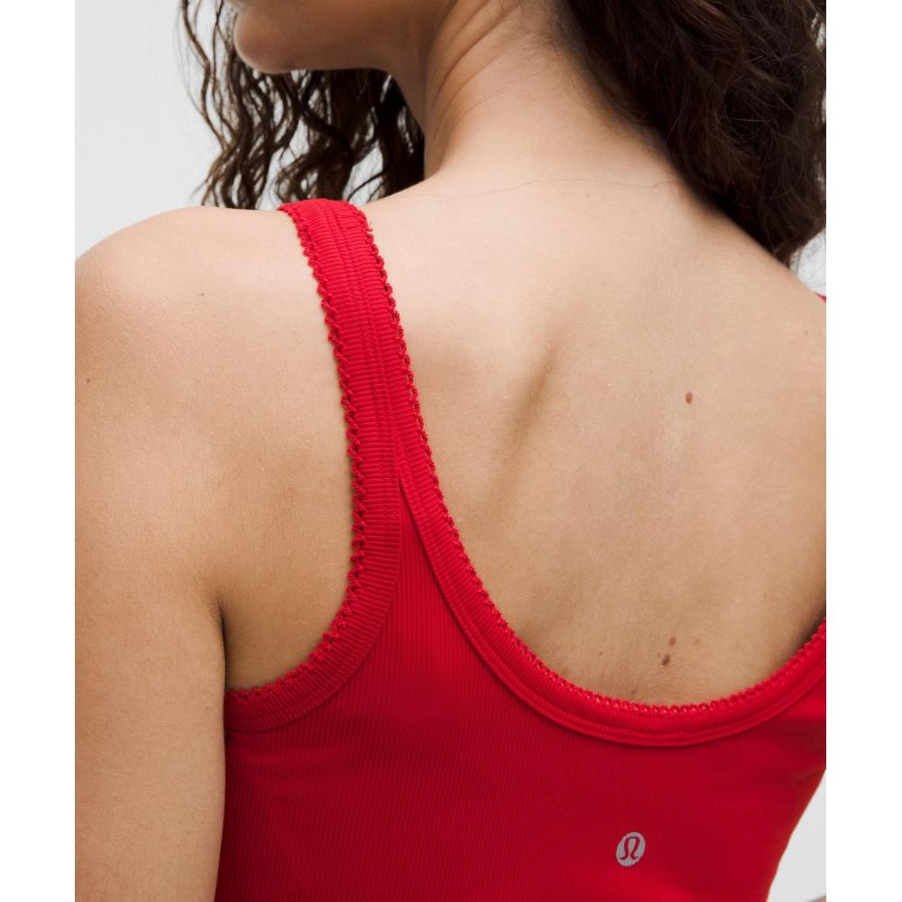 Lululemon Nulu Ribbed Cropped Tank Top  Heart Oxford Red