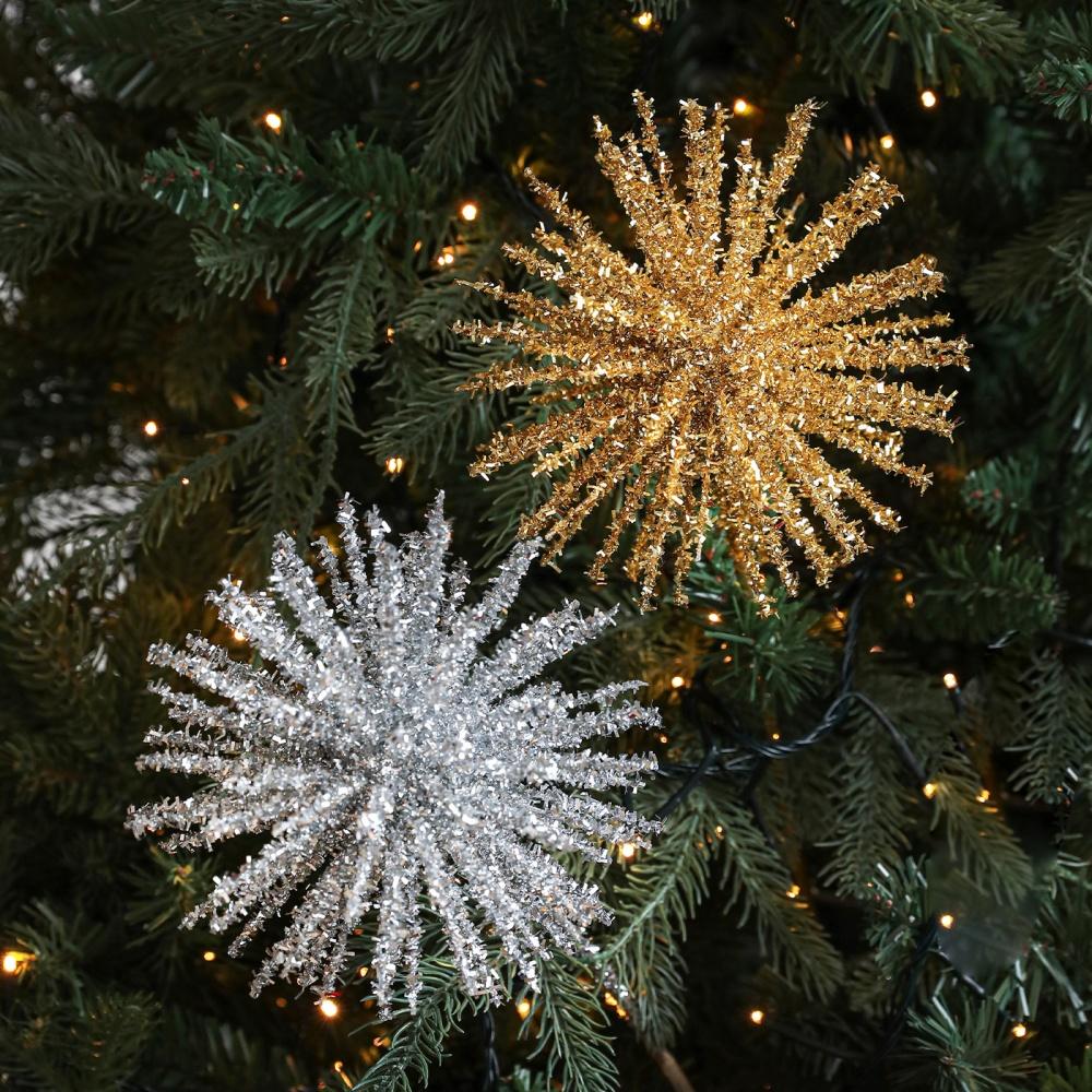 Décoration Sapin de Noël Ornements Suspendus Adhésifs Colorés Étoile Explosive 3D Pendentif Scintillant Noël Nouvel An Décoration Maison