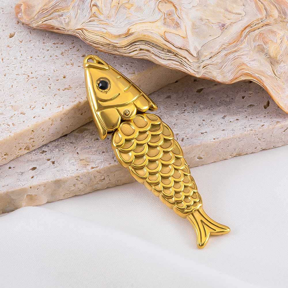 2pcs Stainless Steel Marine Animals Pendant Shell Turtle Starfish Demon Fish Necklace Earring Charm for Jewelry Making Supplies