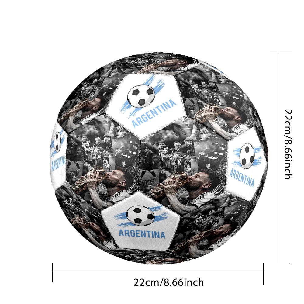 Messi 10 Number Argentina'S World Cup Glory Size 5 Soccer Ball Machine Sewn Indooroutdoor Training And Matches Perfect Commemorative Gift For Soccer L