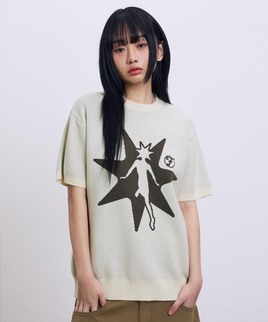 Illuminate Star Graphic Half Knit - Ivory