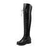 Fashion New Retro Riding Lace-up Women Flat Thigh Boots Western Over The Knee Boots Fashion Women Shoes Round Toe Long Boots Winter 2025