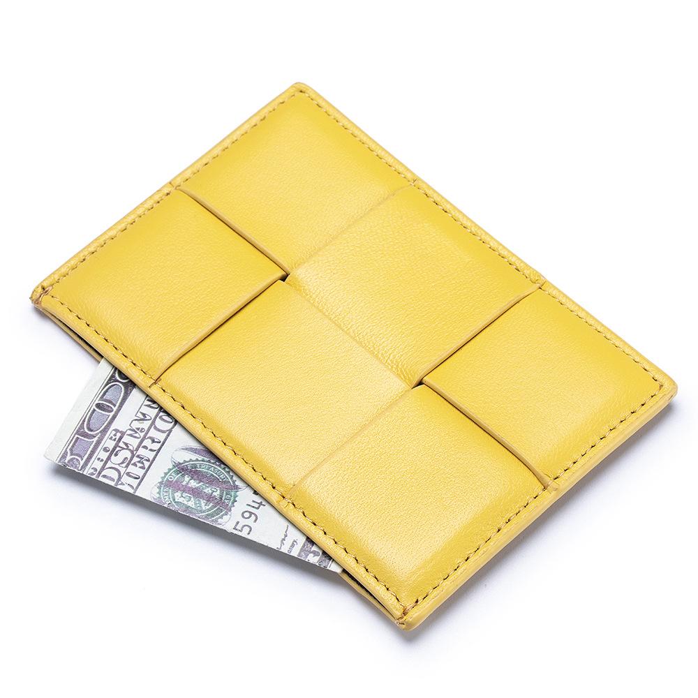 2025 neue ultradünne Kartentasche, Damen Visitenkartenetui, gewebtes Schafsleder, kleiner und zarter tragbarer Kartenhalter, Geldscheinklammer.