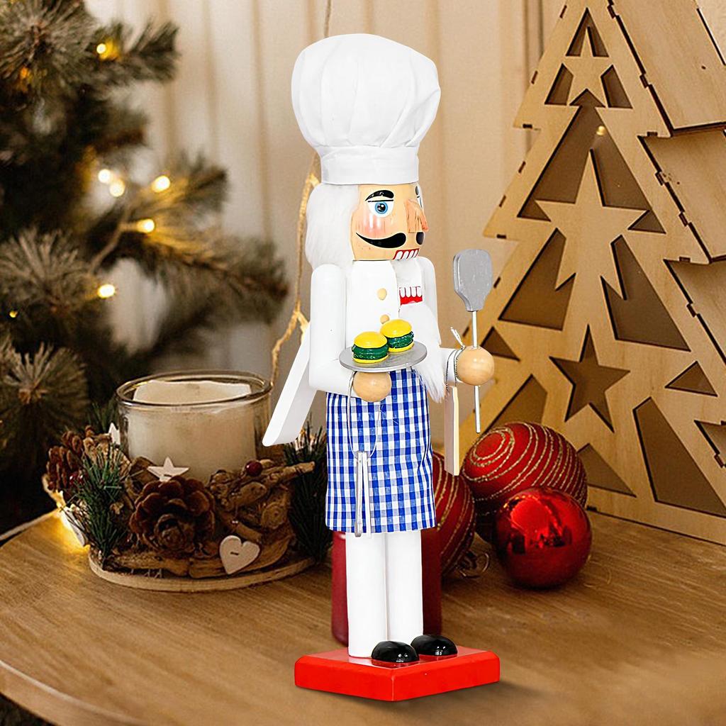 Chef Nutcracker 14 Inch Nutcracker Desktop Ornaments with Chef Hat Holiday Collectibles for Table Centerpiece Fireplace Mantel