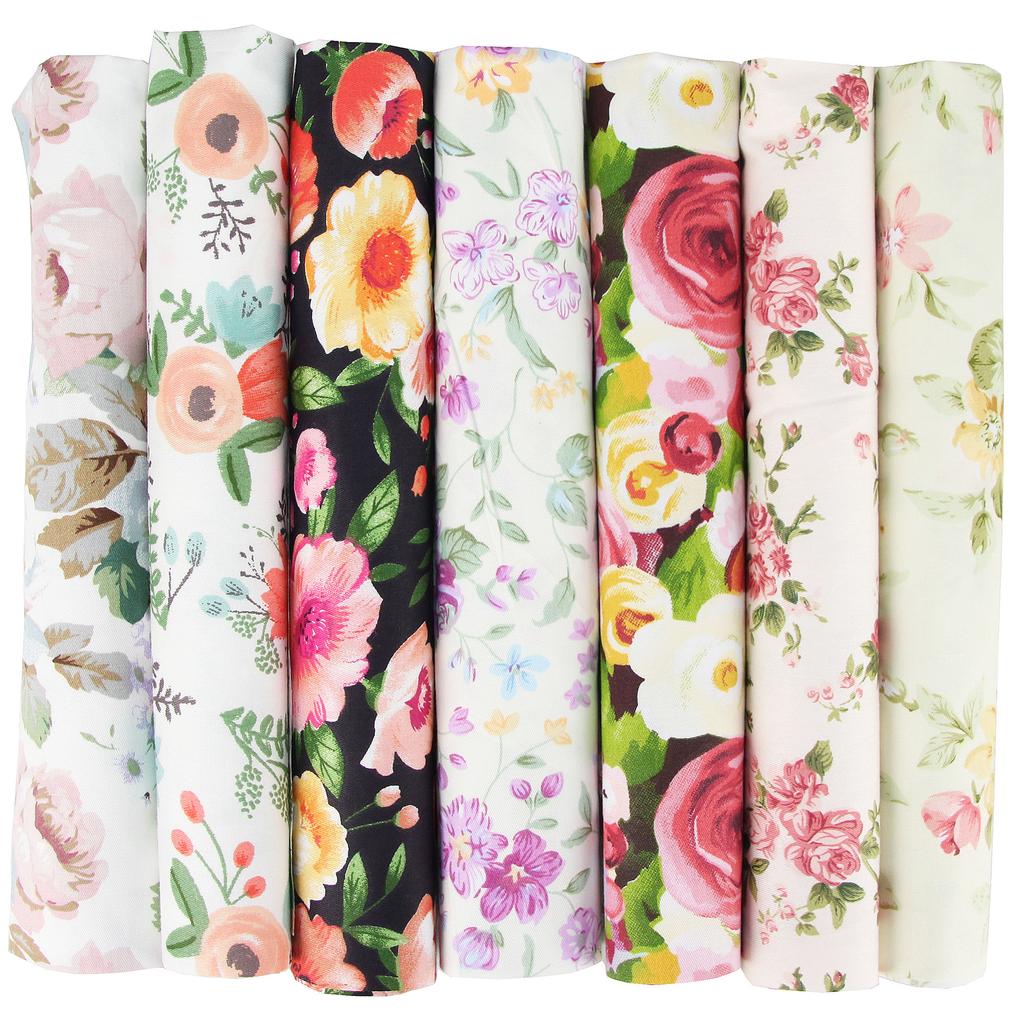 7PCS 25 X 25cm/50 X 50cm Squares Cotton Craft Fabric Cloths for DIY Bundle Patchwork Quilting Sewing Scrapbooking Artcraft