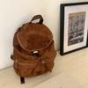 Koreanischer Stil Kordelzug Klappe Rucksack Winter Vintage Wildleder Große Kapazität Modisch Schulter Vielseitig Tasche Taschen für Reisen