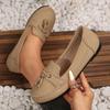 Foreign trade large-size single shoes, new solid-color stitched women's flat-soled loafers in the summer of 2025, one pedal Doudou shoes